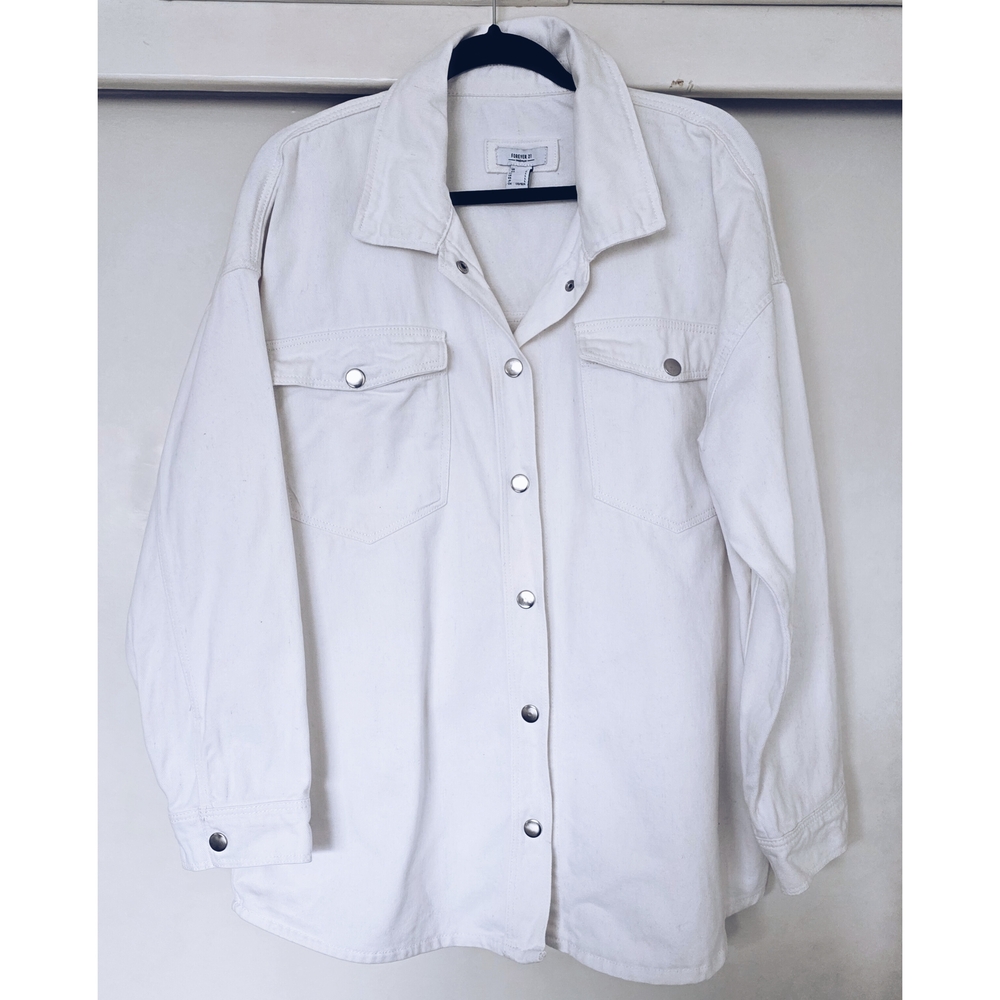 White Denim Shacket